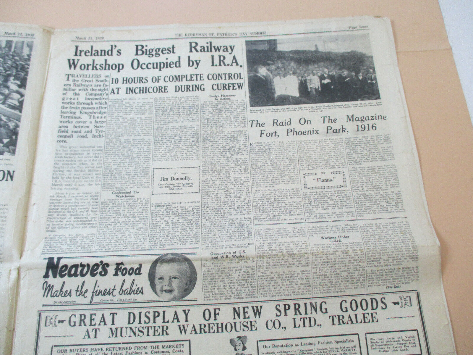 Orig. 1939 'The Kerryman' Newspaper-St Patricks Day Issue With Rebellion Content - Image 5 of 12