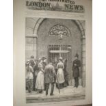 Waiting to see the prisoners Kilmainham Jail Dublin Ireland 1881 Antique print