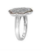 10Ct White Gold Flowerhead Diamond Ring