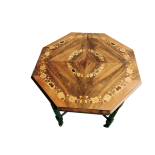 Edwardian Inlaid Octagonal Card Table ( Mahogany & Walnut )