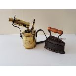 Vintage Sievert Blow Lamp And Flat Iron