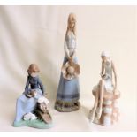 3 Spanish Porcelain Figurines Including Nao