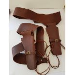 2 Brown Leather Single Gun Rig/Holsters