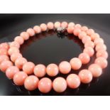 Necklace With Coral Beads With Silver Clasp