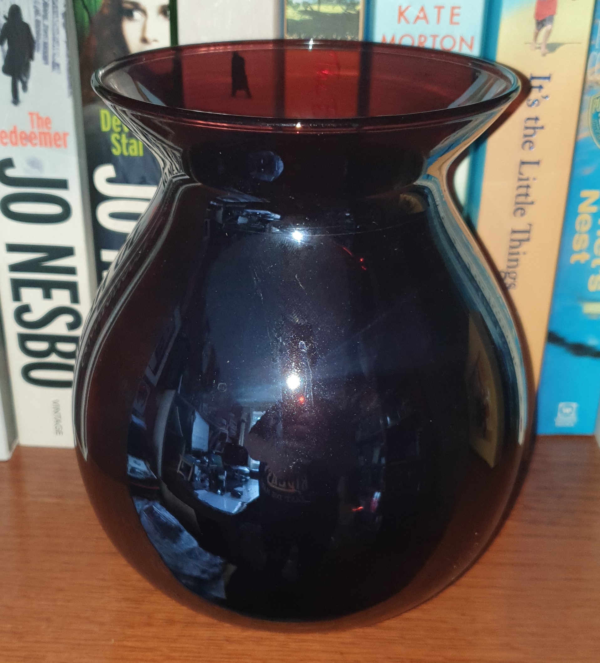 Purple Iridescent Glass Vase