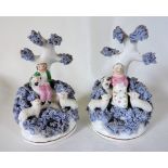 Antique Dudson Staffordshire Porcelain Figurines Shepherd & Shepherdess