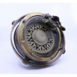 Early 20Th C. Bronze Gimballed Compass By F.Smith & Sons