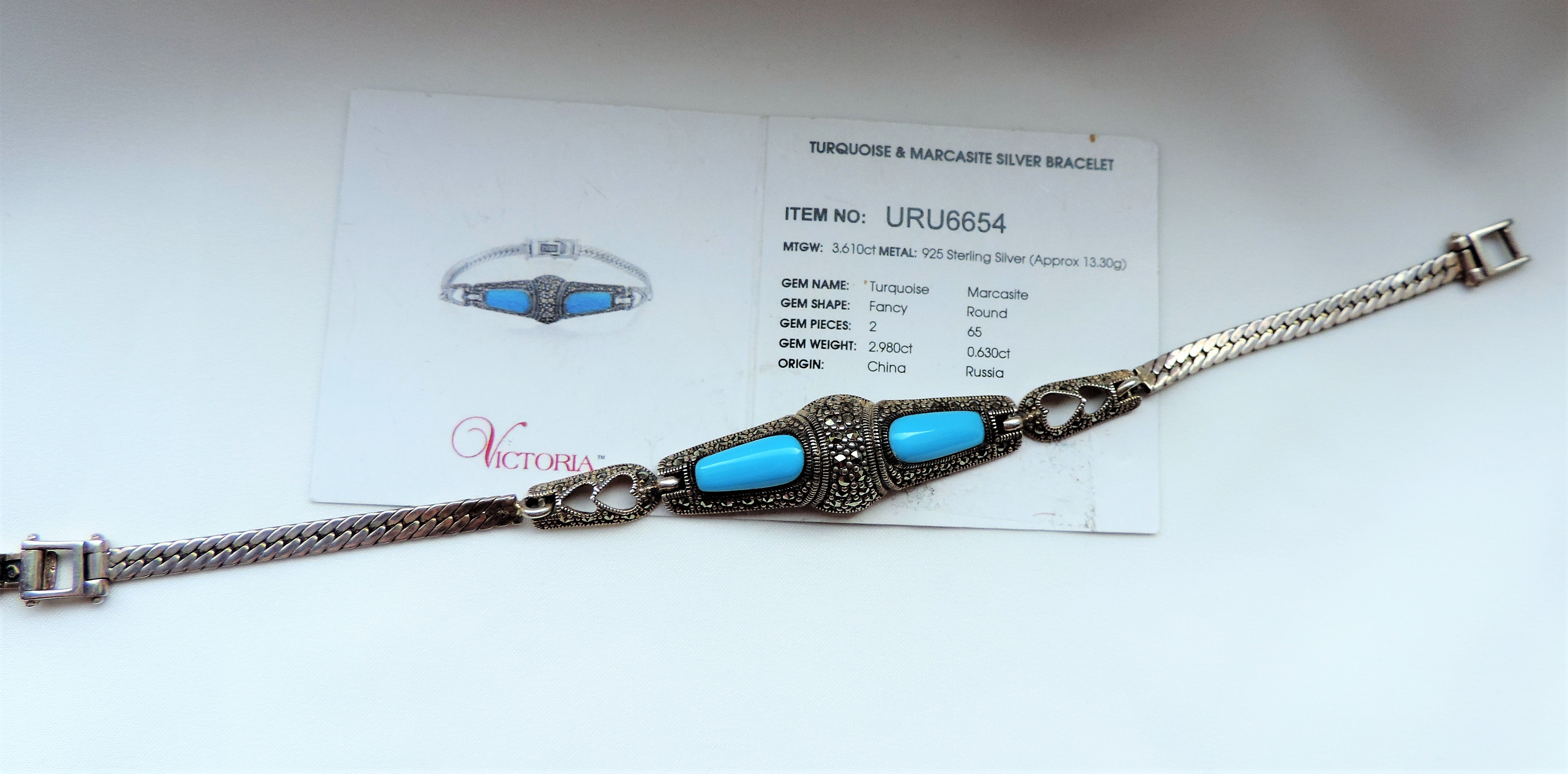 Silver And Turquoise Bracelet 13.3 Grams - Image 3 of 4