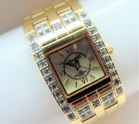 Ladies Gold Plated Tanzanite & Topaz Watch