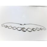 Silver Swarovski Half Moon Necklace