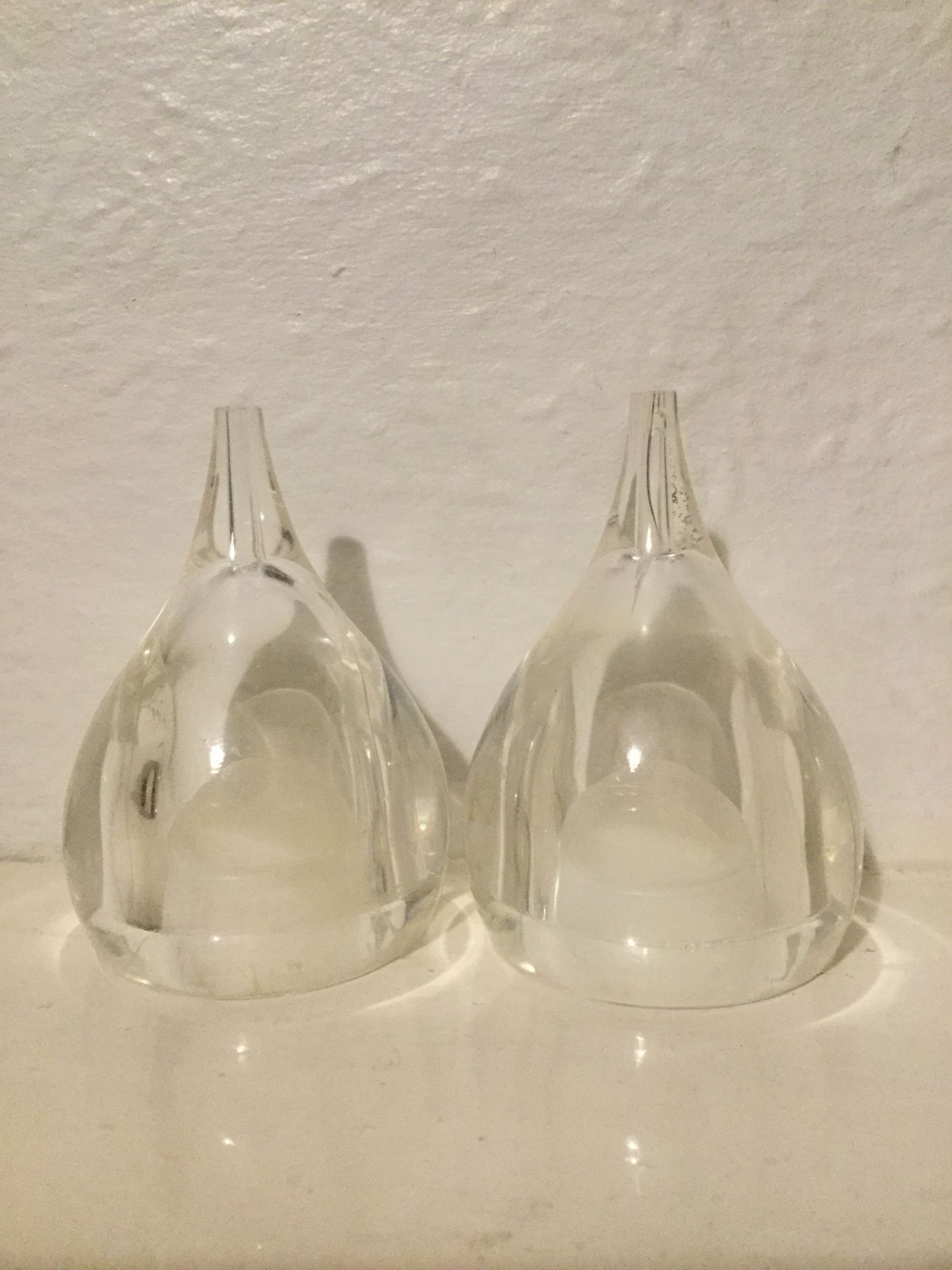 Italian Designer Lucite Teardrop Salt & Pepper Shakers Guzzini Fratelli