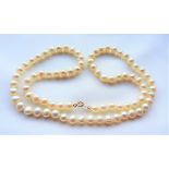 Vintage Akoya Cultured Pearl Necklace 10K Gold Clasp