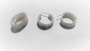 Silver Hoop Earrings And Ring