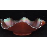 Carnival Glass Dish - Round Scallop Design With Scalloped Edging