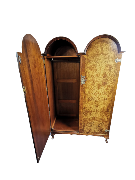 Queen Anne Style Antique Burr Walnut Wardrobe - Image 2 of 10