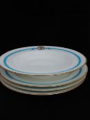 Minton - 3 X Plates And 1 X Dish - Gilt-Edged And Monogrammed