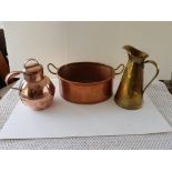 Vintage Copper And Brass Jugs