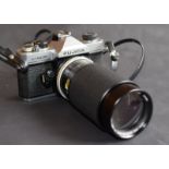 Fujica St605 35Mm Camera With M42 Screw Mount Hoya Lens
