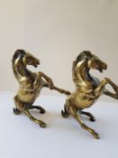 Rearing Brass Horses