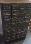 Industrial Engineering Steel Bank Of 36 Draws Originally From Hosiery Factory