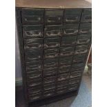 Industrial Engineering Steel Bank Of 36 Draws Originally From Hosiery Factory