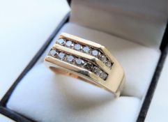 Men's Diamond Ring 1Ct Diamonds 9K Gold
