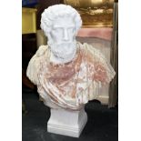 Very Large Heavy Carved Marble Greco-Roman Bust