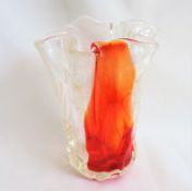 Vintage Murano Glass Handkerchief Vase