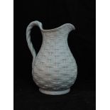 Victorian Basket Weave Pottery Jug, With Registration Mark - 5 July 1852