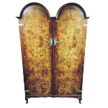 Queen Anne Style Antique Burr Walnut Wardrobe