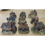 A Collection Of 28 Minature Cottages, Churches And Pubs