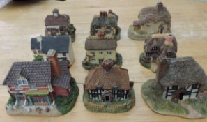 A Collection Of 28 Minature Cottages, Churches And Pubs