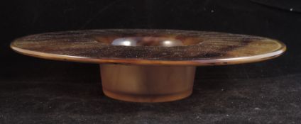 Art Deco George Davidson Glass Marble Effect Swirl Brown Cloud Glass Posy Bowl