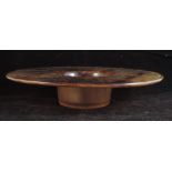 Art Deco George Davidson Glass Marble Effect Swirl Brown Cloud Glass Posy Bowl