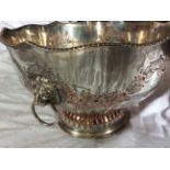 Victorian Large Wine Champagne Silver Plated On Copper Decorative Bowl