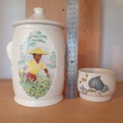 Sylvac Tea Caddy And Sylvac Sugar Bowl