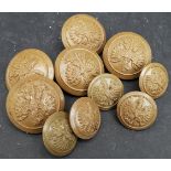 WWII Military 10 Assorted Free Polish Economy Issue Army Buttons