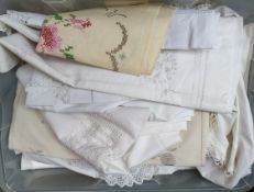 Vintage Box Of Assorted Linen