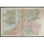 Antiques Map Wales Central 1899 G. W Bacon & Co.