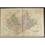 Antiques Map Leicester & Rutland 1899 G. W Bacon & Co.