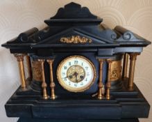 Antique Large Slate Mantel Clock