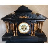 Antique Large Slate Mantel Clock