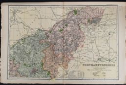 Antiques Map Northampton North 1899 G. W Bacon & Co.