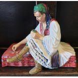 Antique Reg Johnson Studio Pottery Figure Albanian Dice Player