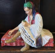 Antique Reg Johnson Studio Pottery Figure Albanian Dice Player