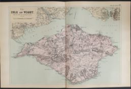 Antiques Map Isle of Wight 1899 G. W Bacon & Co.