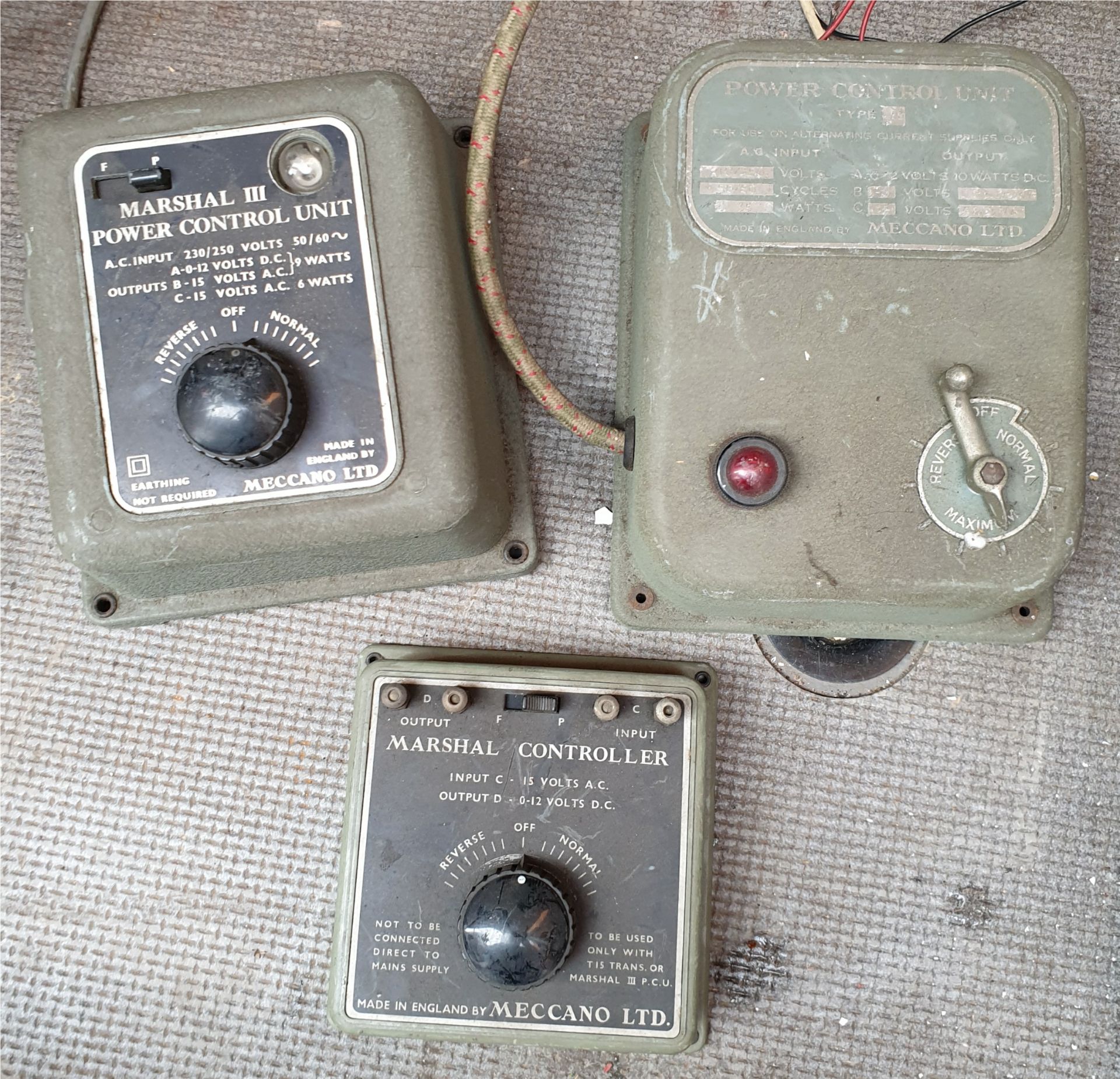 Vintage 3 x Model Railway Meccano Power Control Units
