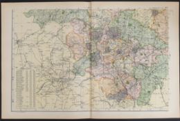 Antiques Map Yorkshire South West 1899 G. W Bacon & Co.