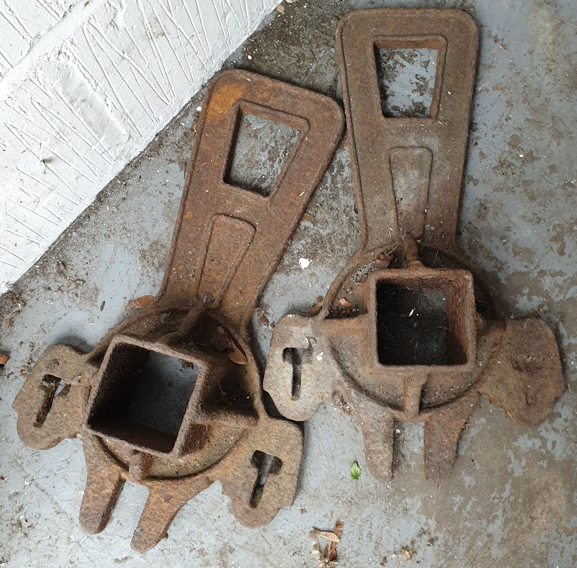 Antique Pair Cast Iron Tennis Net Stands