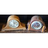 Vintage 2 x Wooden Cased Mantel Clocks